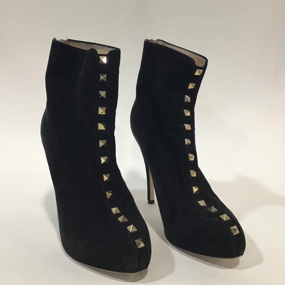 Women’s Valentino Garavani black suede studded boots Size 36.5 - Picture 1 of 9
